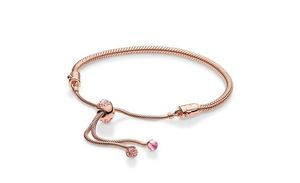 Bracciali placcati oro rosa 18 carati Corda a mano per Pan-dora Bracciale in argento sterling 925 per donna Scatola originale Gioielli regalo per ragazze all'ingrosso W259