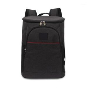 Bolsa de mano de viaje de 18L, tela Oxford, enfriador de vino con aislamiento Unisex, bolsa de hielo de gran capacidad, bolsa de almuerzo con cremallera, mochila de almacenamiento 1231R