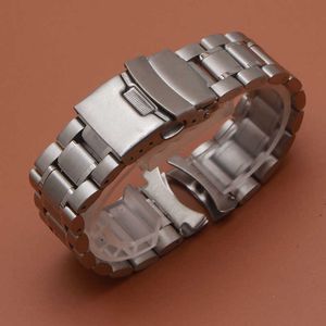18mm 20mm 22mm 24mm solide en acier inoxydable lien bracelet bracelet de montre hommes bracelet de montre remplacement extrémité incurvée fermoir de sécurité H0915