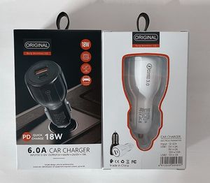 Cargador de coche de 18W, adaptador de doble puerto USB tipo C PD, teléfono móvil portátil, carga rápida USB de viaje para Xiaomi, Samsung, iPhone 13, 12, 11Pro