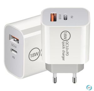 18W PD USB c Chargeur mural 18W Power Delivery PD Adaptateur chargeur rapide TYPE C Chargeur US UK EU Plug Charge rapide pour Samsung Smatphone