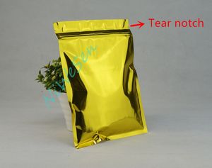 18x26cm, 100pcs / lot sac ziplock en plastique de feuille d'aluminium d'or, poche de mylar de stockage de lait / poudre de chocolat auto-scellée, sac de nourriture de paquet