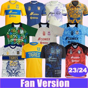 23 24 Tigres de la Uanl Mens Soccer Jerseys Gignac Lopez D. Reyes Pizarro Aquino L. Quinones Home Away 3rd Limited Special Football Shirts