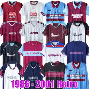 1986 89 maillots de football rétro Ham Iron Maiden 1990 95 97 DI CANIO KANOUTE LAMPARD 1999 2001 2008 2010 2011 Chemises de football Hommes Uniformes