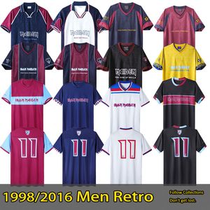 1986 89 Maillot de football rétro Iron Lady Maillot de football d'entraînement sportif pour hommes 1990 95 97 DI CANIO KANOUTE LAMPARD 1999 2001 2008 2010 2011 Kit de maillot de football