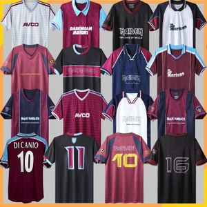 1986 89 maillots de football rétro West Hams Iron Maiden 1990 95 97 DI CANIO KANOUTE LAMPARD 1999 2001 2008 2010 2011 Chemises de football Hommes Uniformes 666
