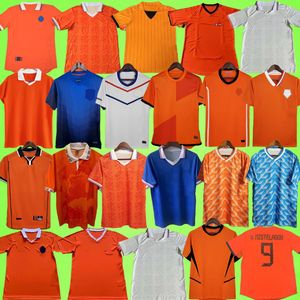 Retro Países Bajos Jerseys V.Persie Memphis Robben Bergkamp V.Nistelrooy ciego Virgil 1986 1988 1991 1995 1996 1998 2000 2002 2008 2012 2014 Camisa de fútbol