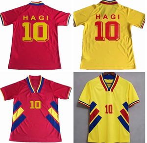 1994 Camisetas de fútbol retro HAGI RADUCIOIU POPESCU Equipo nacional de Rumania Camisetas amarillas locales maillots camiseta de futbol Tailandia chaquetas 94 Camiseta de fútbol roja visitante