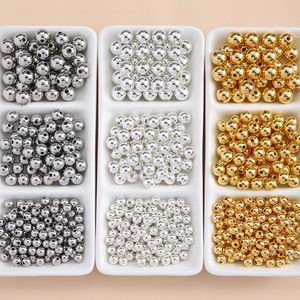 Perles acryliques de 19mm pour Bracelets, colliers, boucles d'oreilles, fournitures de fabrication de bijoux, rondes, couleur or argent, Kit de perles en vrac pour adultes et enfants, artisanat de bricolage, vente en gros