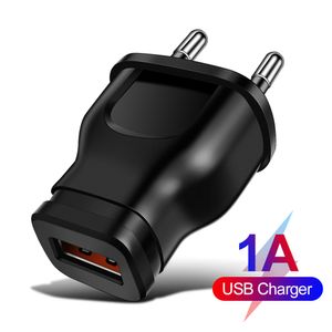 Petit chargeur de téléphone à Port unique 1A, adaptateur d'alimentation universel de voyage pour téléphones, noir et blanc