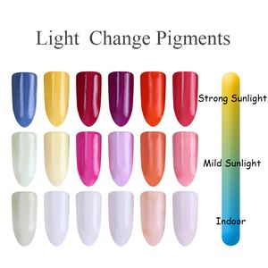 Polvo sensible a la luz solar, 1g, brillo para uñas que cambia de Color, pigmento fotocromático con luz UV, decoración de puntas de manicura