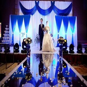 10 M Lot or argent blanc cérémonie de mariage centres de table décoration miroir tapis allée coureur pour fournitures de fête