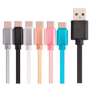 Câble de chargement de données usb micro V8 5 broches en tissu tressé, 1m 2m 3m, pour samsung, htc, téléphone Android