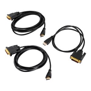 Livraison gratuite 1 M/2 M/3 M HD-MI vers DVI mâle vers mâle câble adaptateur de connexion pour moniteurs HDTV HD projecteur Pxowo