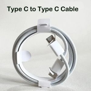 Cables USB tipo C a tipo C de 1 m y 2 m Cable de carga rápida de 60 W para 15 pro max con caja de venta al por menor