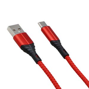 1M 3 pies Nylon Tracked Type C Cargo rápido Cable USB Cable de datos Micro Cargador de teléfonos móviles al por mayor para S10