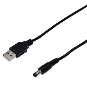 1M 5V 2A USB 2.0 A macho a DC 5.5X2.1mm Cable de alimentación con conector de barril de 5 voltios