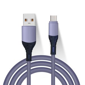 Linea di cavi dati USB in silicone liquido a colori Mirco USB C a ricarica rapida da 1 M per telefono cellulare Samsung Huawei Smart