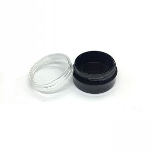 1 ml Plastique Jar Vide Cap chier blanc Bouteille noire 1gram Mini Pot acrylique Cosmetic Eyeshadow Balm Boute à lèvres