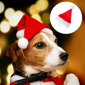 1p Linda mascota de Navidad Sombrero de Navidad Pequeño Cat Dog Santa Claus Hat Año Nuevo Año Nuevo Cosplay Home Party Decoración de disfraces de mascotas