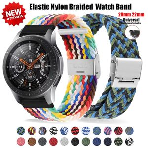 Bracelet en nylon tressé 20mm 22mm pour montre Samsung Galaxy 4 46mm 42mm actif 2 40mm 44mm bracelet Gear S3 Huawei GT2 Pro Band