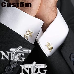 1 paire personnalisé Logo personnalisé hommes boutons de manchette mariage personnalisé bouton de manchette chemise bouton Clip Gentleman chemise vêtements accessoires