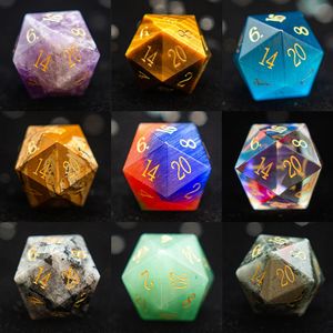 1pc 20 Sided D20 Dice Polyhedral Gemstone Various Shapes Digital D20 DnD Dice for D D TRPG Magic Tabletop Games Board Games Dice 240202