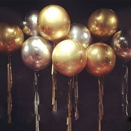 1 pc 22 pouces or argent 4D rond feuille ballons mariage fête d'anniversaire décoration hélium ballons gonflables Globos ballon jouets