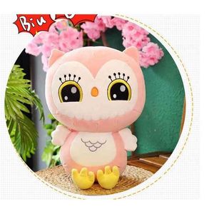 1pc 50cm Creative Kawaii Owl Peluche Jouet Farci Coton Poupée Animale pour Enfants Bébé Belle Oreiller Doux Coussin Cadeau 210728