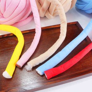 1PC Arm Knitting Yarn Blanket Hand Knitting Jumbo Yarn Chunky Knit Carpet Cotton Tube Yarn DIY Weaving Super Bulky Giant Yarns Y211129