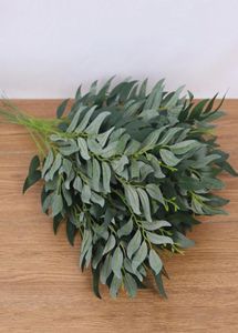 1 pièce de feuilles de saule artificielles, longues branches, plantes en soie, arrangement floral, feuilles vertes pour la décoration de jardin de maison, Faux feuillage 1383705
