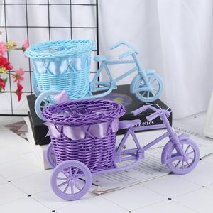 1Pc grande roue panier rond rotin flotteurs Vase à fleurs pots de fleurs conteneurs petit vélo/pot de fleurs paniers de rangement