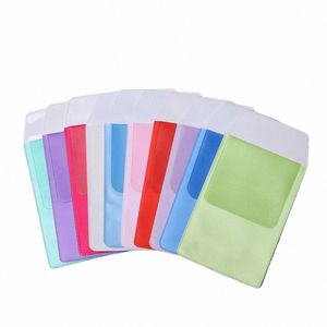 1 unid Color caramelo Bolsa de tarjeta de PVC Protector de bolsillo portátil Bolsa de pluma a prueba de fugas Estuche de lápices Oficina Escuela Médicos Enfermeras Suministros 38UG #