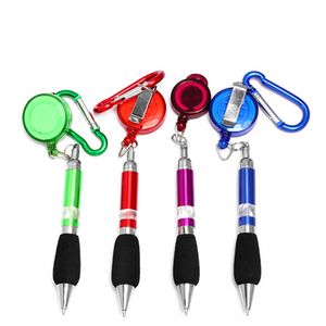 1pc mignon rétractable Badge bobine stylo à bille ceinture Clip chaîne mousqueton porte-clés lanière stylo fournitures scolaires accessoires de bureau