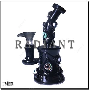 1pc verre Bong Unique eau Bong noir multi-oeil nouvelle forme étrange Halloween Cigarette accessoires cadeau