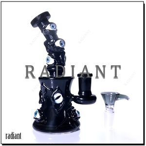 1PC Verre Bong Unique Water Bong Noir Multi-Eye Nouveau cadeau de cigarette Halloween Strange Shape Gift