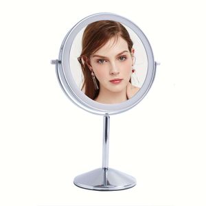 1 miroir de maquillage intelligent avec bande lumineuse en verre de 20,3 cm, 1 miroir rotatif grossissant 10x, 54 perles LED ultra lumineuses et trois modes d'éclairage.