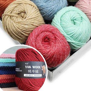 1PC tricoté 3 plis écharpe épaisse bricolage laine crochet boule 100g Yak coloré cachemire DK pull fil artisanat qualité vente en gros Y211129