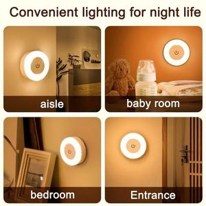 1PC LED Touch Night Light, chambre à coucher lumière décorative, dimmable, adaptée à l'allée, à la chambre, aux toilettes, au salon, à la garde-robe, à l'armoire (lumière chaude / lumière blanche)