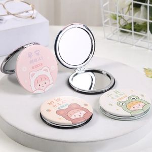 1pc Mini Makeup Miroir de dessins animés compacts portables à deux côtés miroir de maquillage pour femmes miroirs cosmétiques pour cadeau