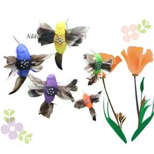 1pc Decoration extérieure Vibration Solaire Dancing Dancing Flying Butterflies Hummingbird Garden Toys for Kids A 0422