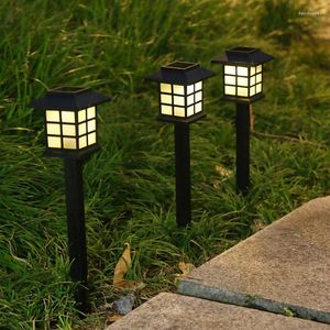 1pc Outdoor Solar Powered Lamp Garden Light Lantern Waterproof Landscape Lighting For Pathway Patio Yard Lawn Decoration