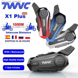 1 pièce/paire Moto écouteur TWS BT5.0 Moto Interphone Bluetooth casque casque 1000M Distance Talkie 2 coureurs Walkie Interphone Q230830