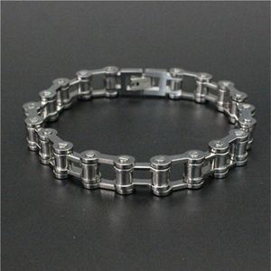 1pc conception personnelle motard motos vélo chaîne Bracelet en acier inoxydable 316L Style motard argent Bracelet329B