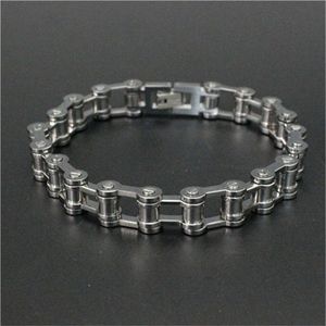 1pc conception personnelle motard motos vélo chaîne Bracelet en acier inoxydable 316L Style motard argent Bracelet284i