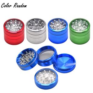 Avion le moins cher Aluminium Fumer Herb Grinder 50 mm 4 pièces Clear Top Grinder Metal Tobacco Herb Grinders avec pipeurs de fumée de receveur d'épices