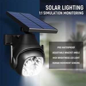 1pc Solar Wall Light Fake Camera Araproofroping Simulate Survering for Porch Garden Patio Away Solar Light Outdoors