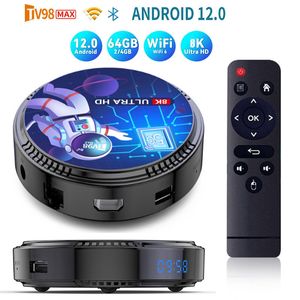 1PC TV98 MAX Android 12 Smart TV Box H618 64 Go 32 Go 16 Go 2,4g Double bande 5G WiFi6 HD 8K Vedio Décodage Media Player Set-top Box