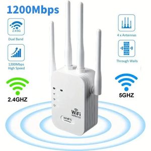 1pc WiFi Extender 1200Mbps, Wireless Internet WiFi Repeater/Router/AP Signal Booster Up To 10000 Sq.ft, WiFi Booster, WiFi Extender Outdoor, Internet Booster