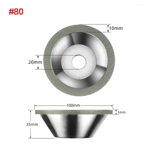 1 Uds. Herramientas de corte de fresado de acero de tungsteno con forma de copa de disco de Muela de Diamante de 100mm para accesorios de grano 80-400